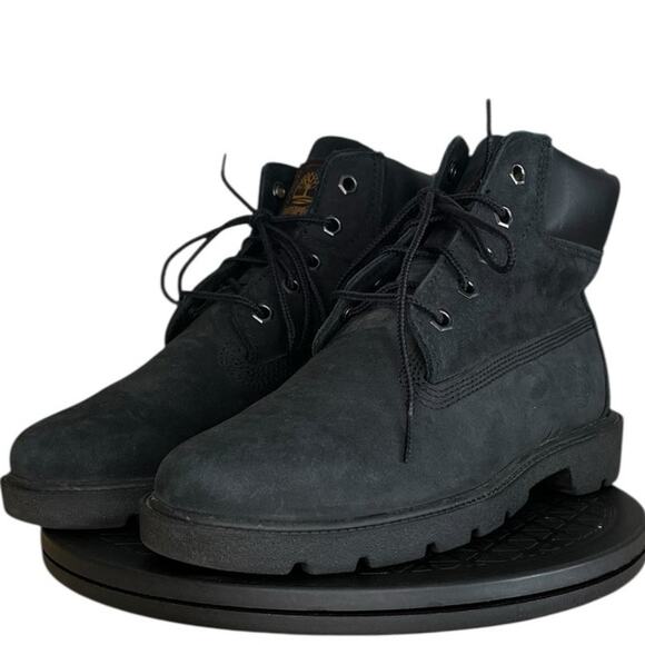 Boys Timberland Classic 6" 10910 Leather Lace-Up Ankle Combat Boot Size 4 Black - Picture 2 of 6